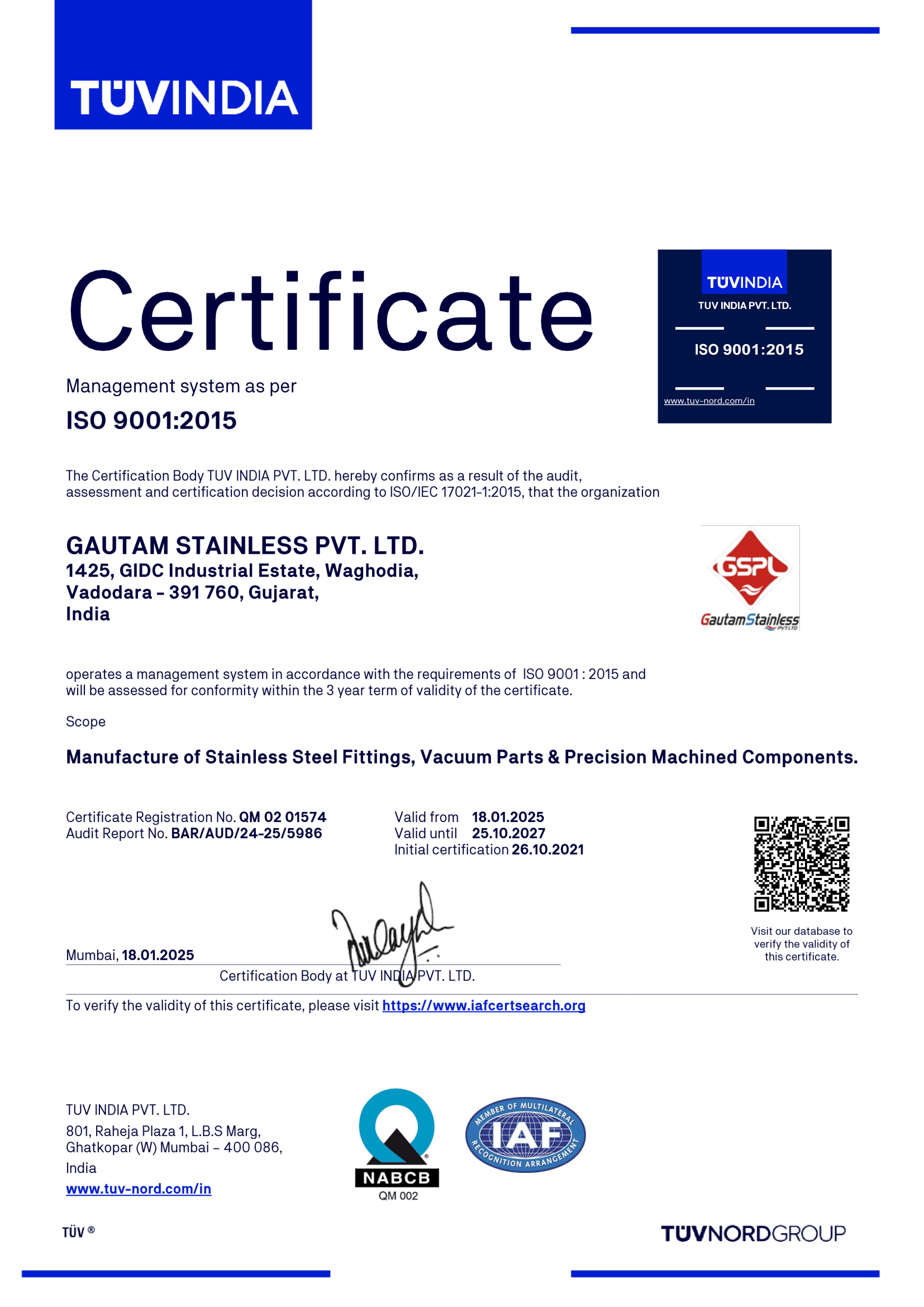 Certificate